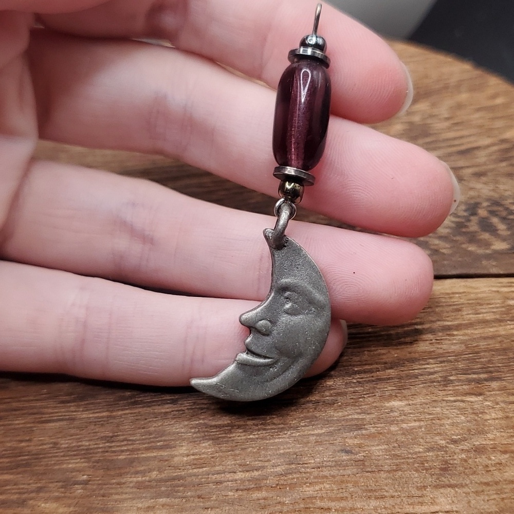 Crescent moon‎ purple midnight pendant